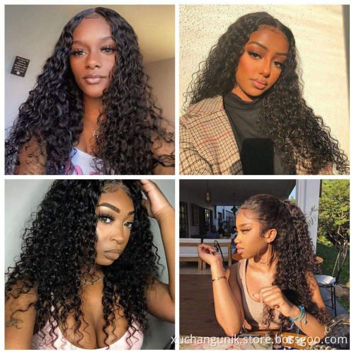 Uniky Unprocessed Brazilian Human Hair HD Full Lace Wig Vendors Water Wave Cuticle Aligned 100% Virgin Hair Wigs For Black Women